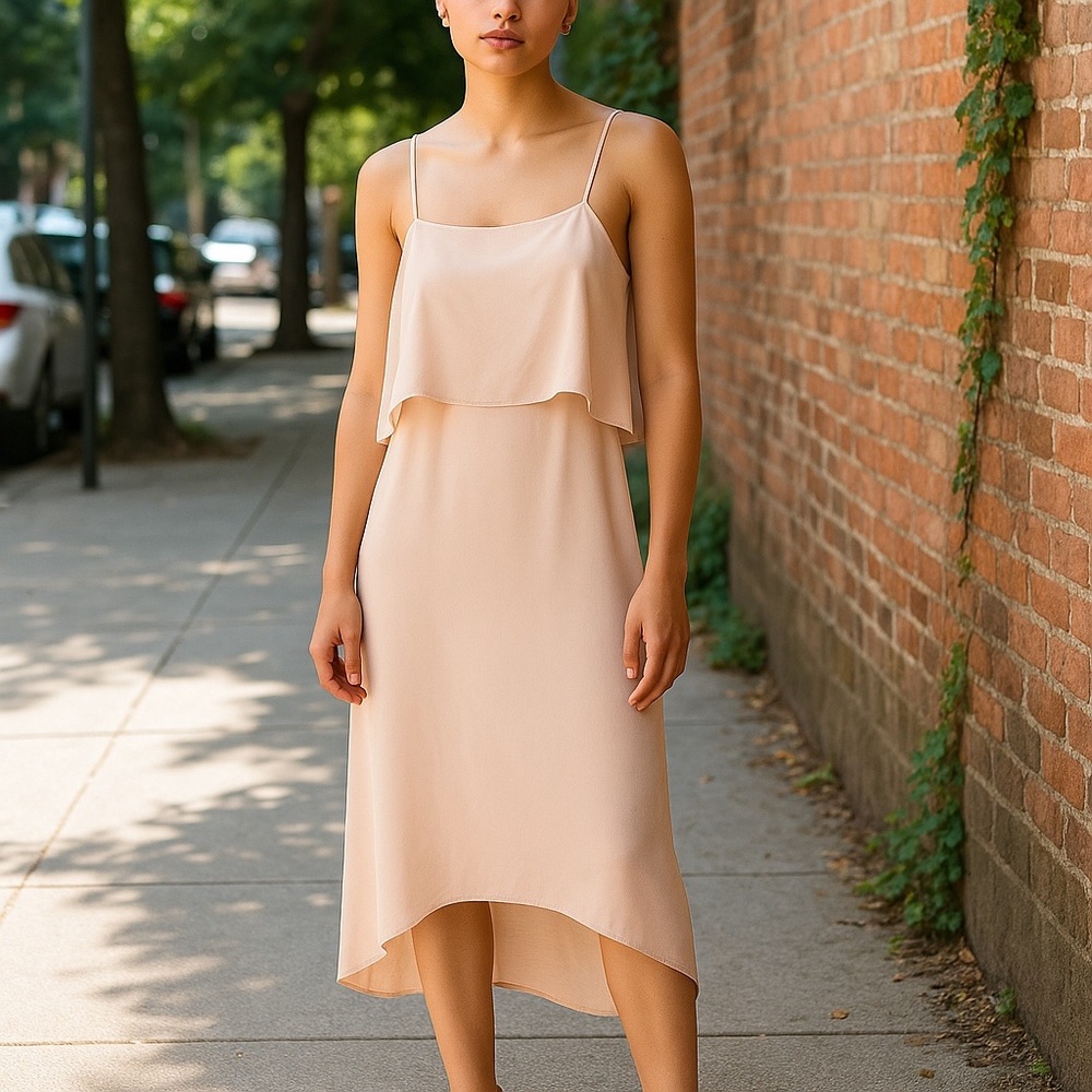 Banana Republic Spaghetti Strap‎ Loose Fit Slip Dress 2 Light Pink Homecoming